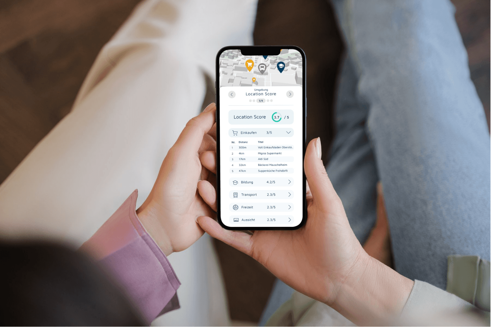 Smartphone mit avendo Marktradar Benachrichtigung